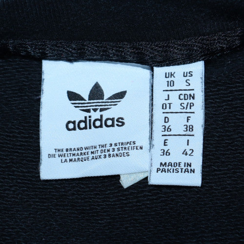 Adidas Womens Black Crew Neck Pullover Sweatshirt Size 10