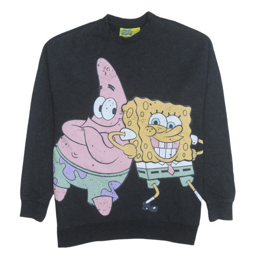 SpongeBob SquarePants Women's Black Graphic Pullover Sweatshirt Size S