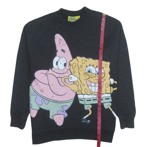 SpongeBob SquarePants Women's Black Graphic Pullover Sweatshirt Size S