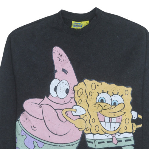 SpongeBob SquarePants Women's Black Graphic Pullover Sweatshirt Size S