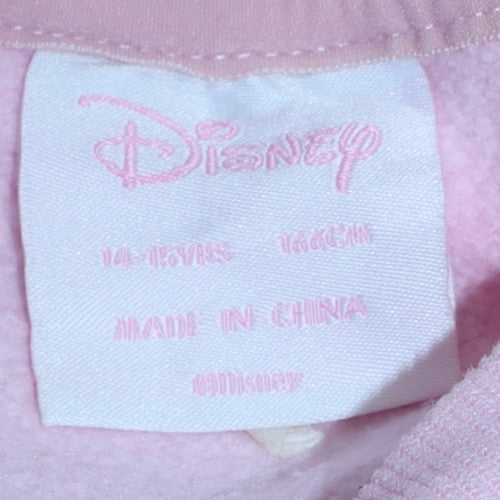 Disney Girls Pink Angel Sweatshirt 14 Years Pullover Crew Neck Cotton Blend