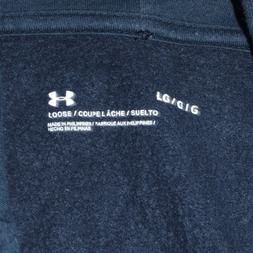 Under Armour Men Black Large Pullover Hoodie Fleece Logo