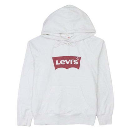 Levi's Men's White Pullover Hoodie M Logo Graphic Hooded Sweatshirt