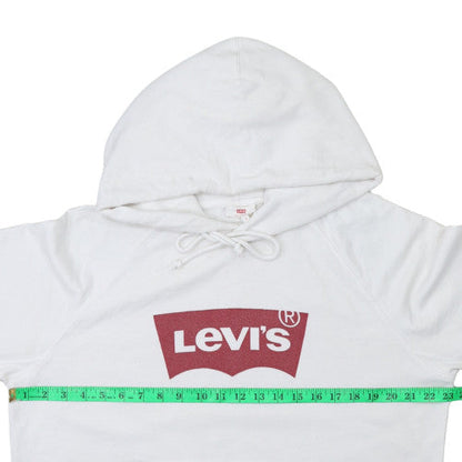 Levi's Men's White Pullover Hoodie M Logo Graphic Hooded Sweatshirt