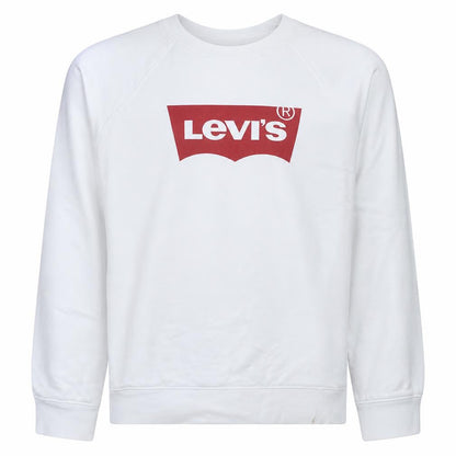 Levi's Men's White Logo Crew Neck Pullover Sweatshirt M