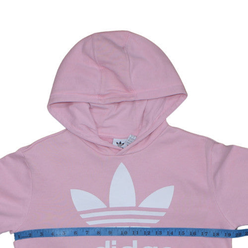 Adidas Girls Pink Hoodie 13-14 Years Pullover Logo Fleece Sweatshirt