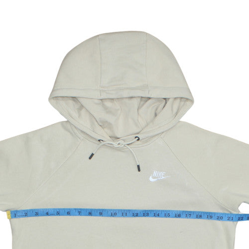 Nike Men Beige Hoodie Medium Cotton Blend Casual Sweatshirt