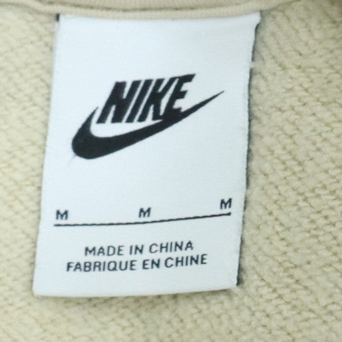 Nike Men Beige Hoodie Medium Cotton Blend Casual Sweatshirt