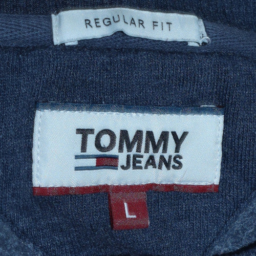 Tommy Jeans Men’s Blue Pullover Sweatshirt L Regular Fit Logo