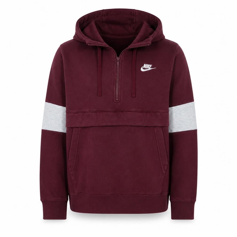 Nike Men's Red Small 1/2 Zip Pullover Hoodie Fleece Sweatshirt