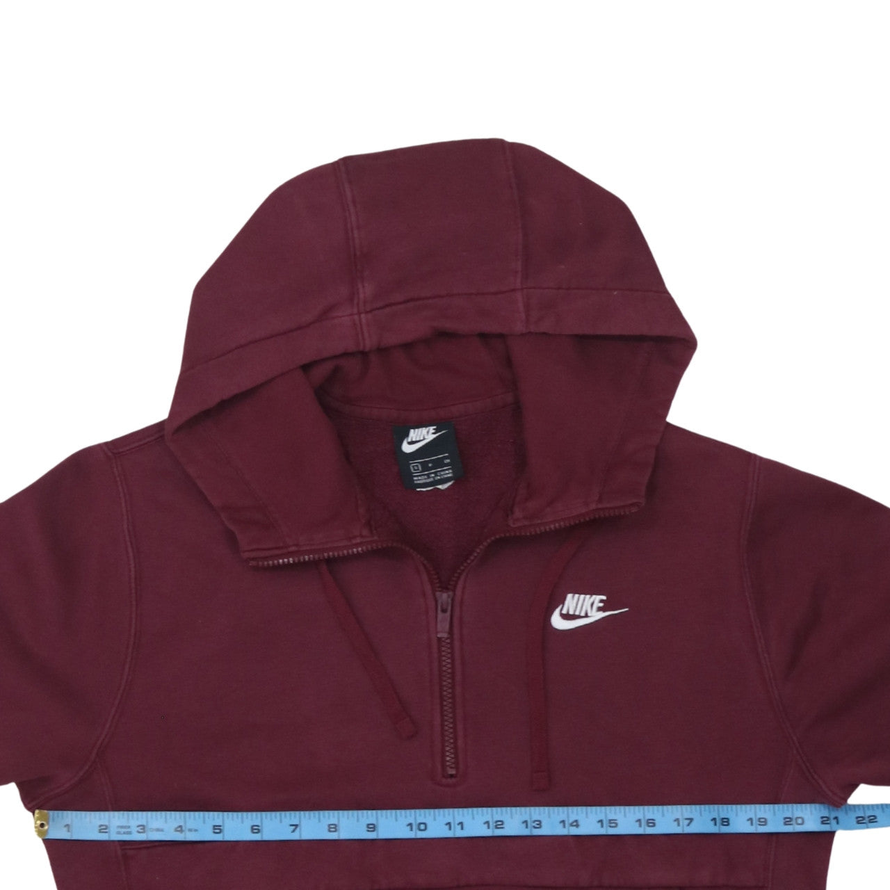 Nike Men's Red Small 1/2 Zip Pullover Hoodie Fleece Sweatshirt