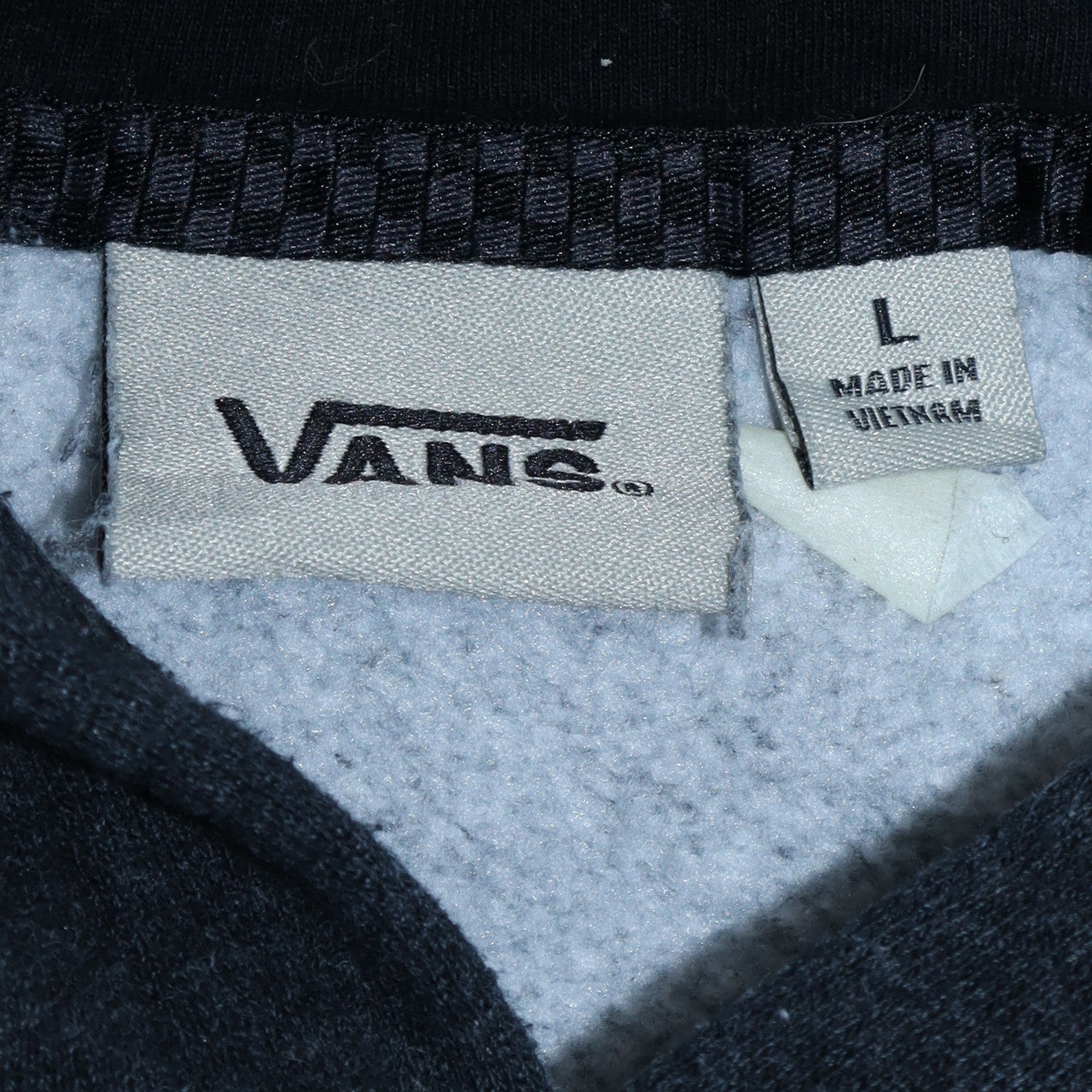Vans Teens Black Pullover Hoodie L Fleece Graphic Print