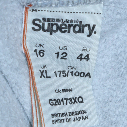 Superdry Womens Light Blue XL Crew Neck Logo Pullover Sweatshirt