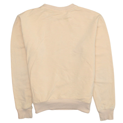 FILA Womens Beige XS Pullover Sweatshirt Crew Neck Cotton Blend