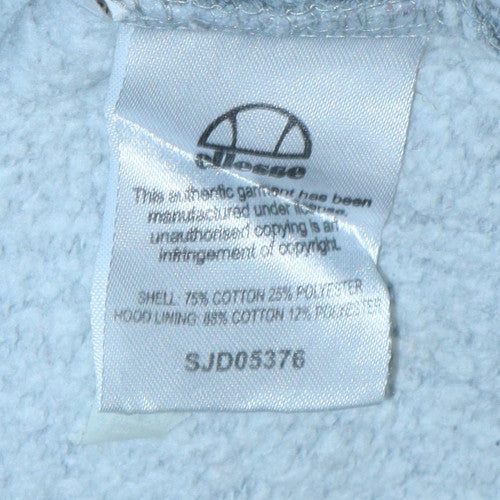 Ellesse Women's Grey Cropped Hoodie UK 14 Logo Tape Drawstring