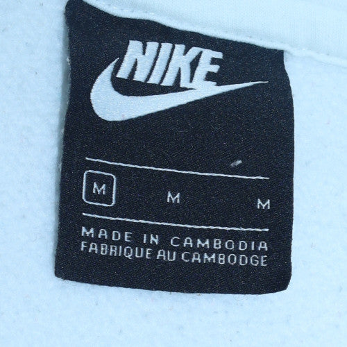 Nike Men’s White Pullover Fleece Hoodie M Logo Sportswear