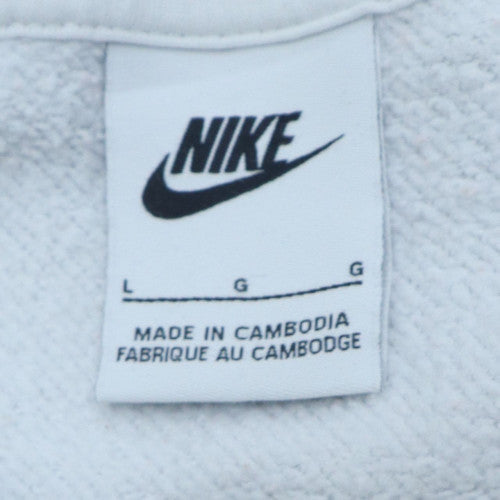 Nike Men's White Pullover Hoodie L Fleece Sportswear