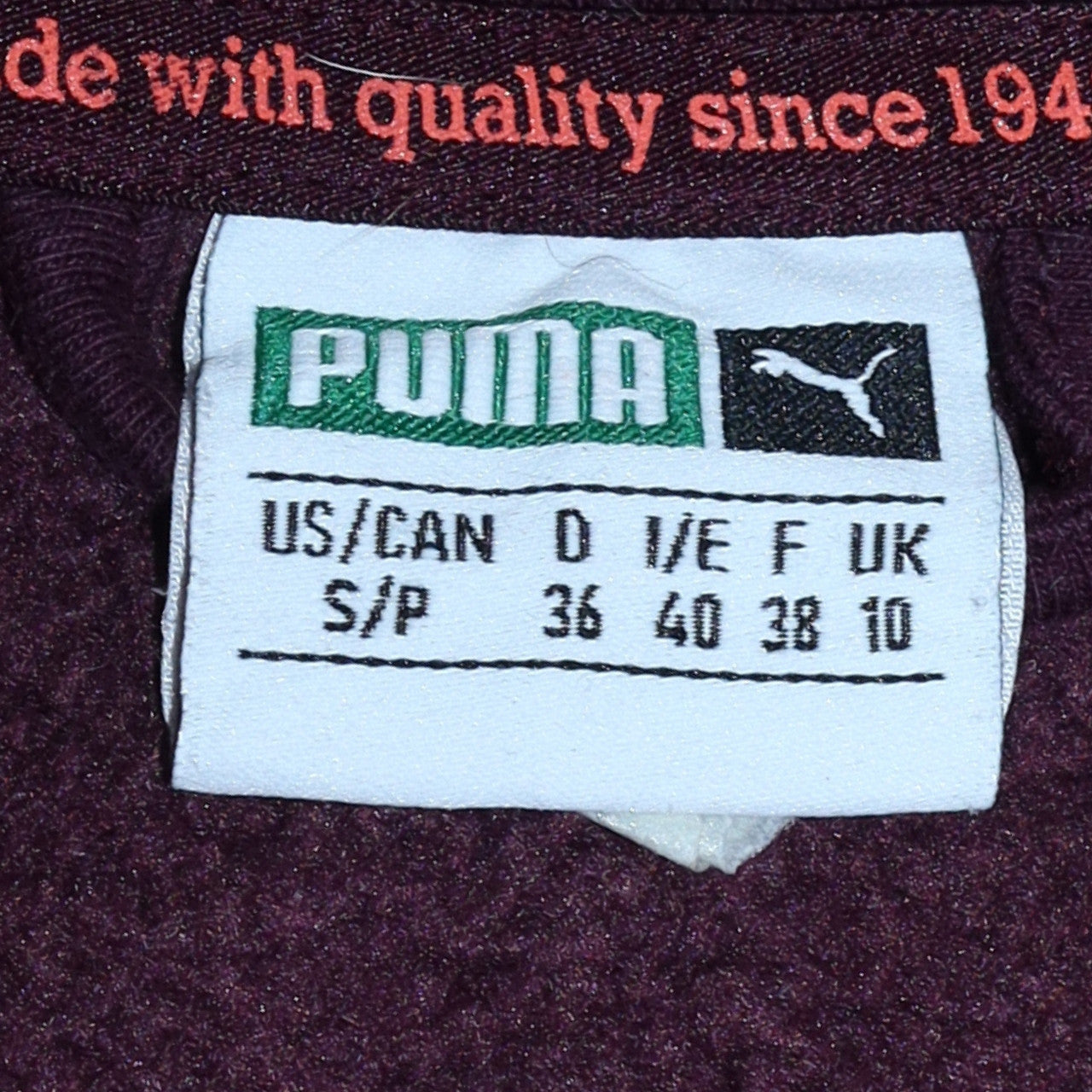 Puma Womens Purple Orange Track Jacket Size 10 Full Zip Sportswear