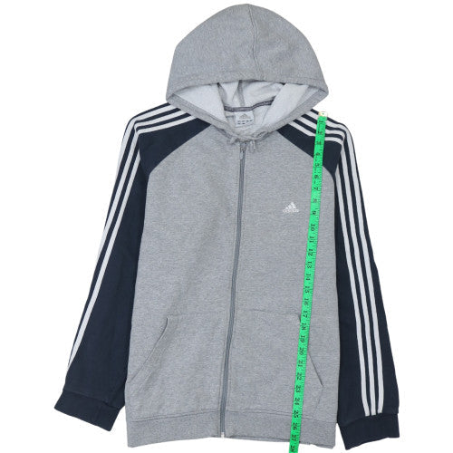 Adidas Mens Grey Full Zip Hoodie L Classic Sportswear