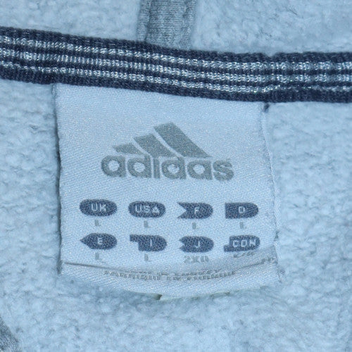Adidas Mens Grey Full Zip Hoodie L Classic Sportswear