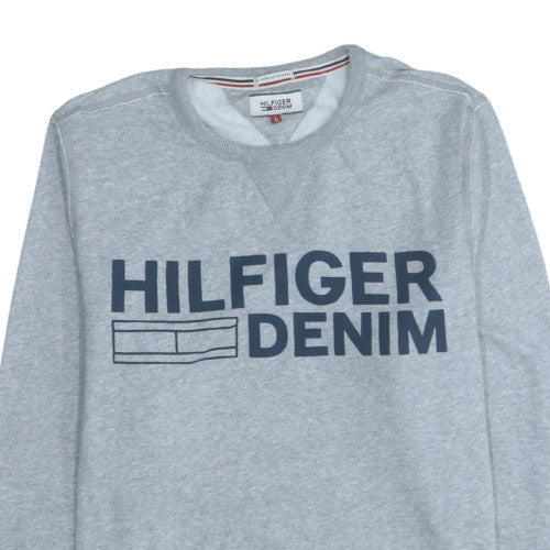 Hilfiger Denim Men's Grey Logo Sweatshirt L Regular Fit Pullover