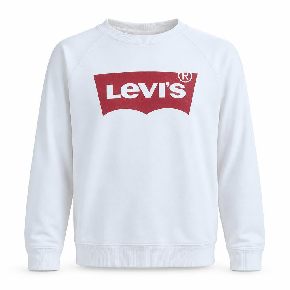 Levi's Men's White L Crew Neck Graphic Logo Pullover Sweatshirt