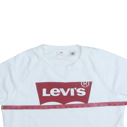 Levi's Men's White L Crew Neck Graphic Logo Pullover Sweatshirt