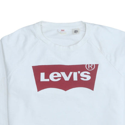 Levi's Men's White L Crew Neck Graphic Logo Pullover Sweatshirt