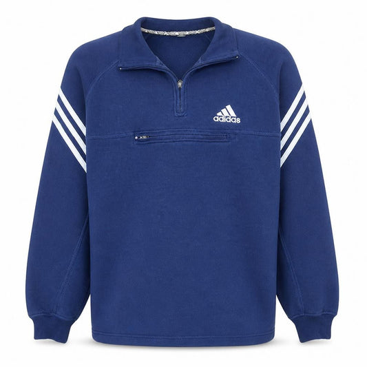 Adidas Men’s Blue 1/4 Zip Fleece Sweatshirt Size S Sports Pullover