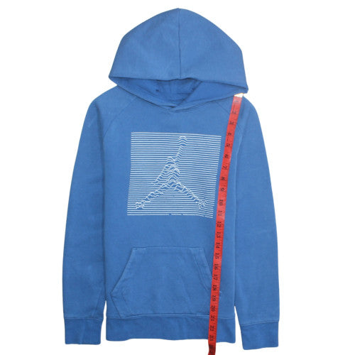 Jordan Boys Blue Pullover Hoodie Medium Graphic Print Jumpman Logo