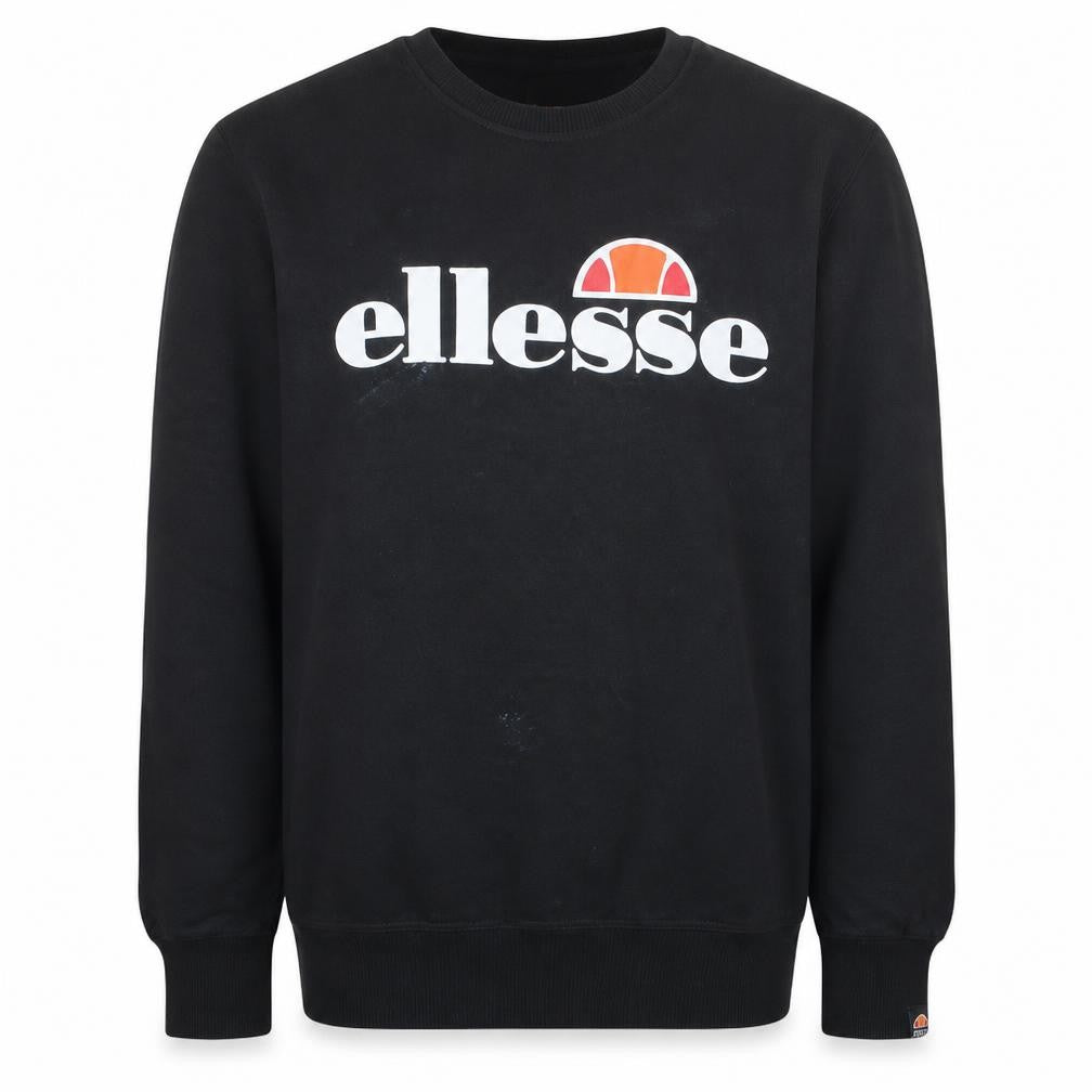 Ellesse Men's Black Pullover Sweatshirt M Crew Neck Logo Print