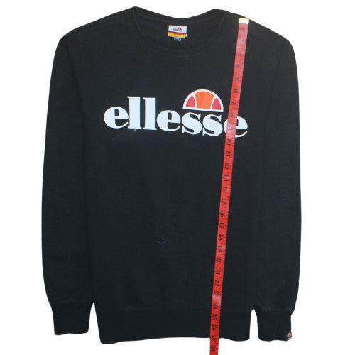 Ellesse Men's Black Pullover Sweatshirt M Crew Neck Logo Print