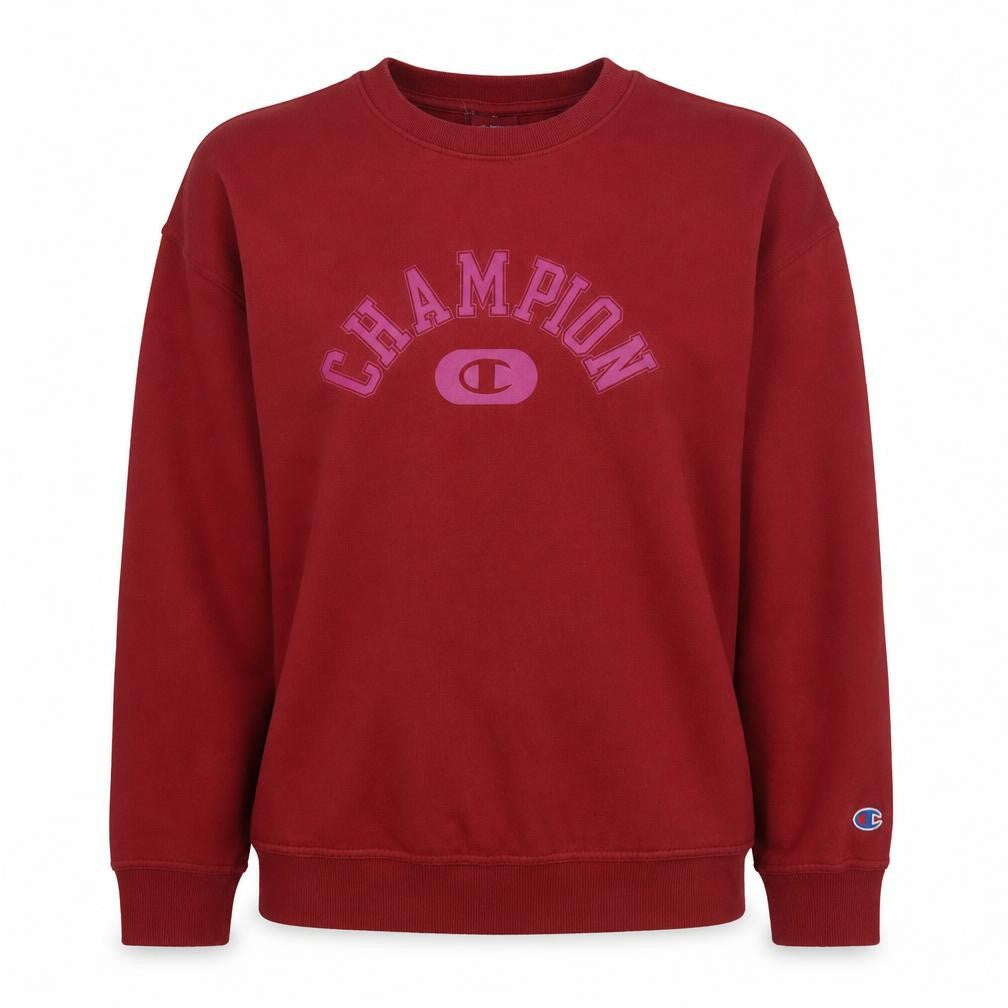 Champion Womens Red Crew Neck Pullover Sweatshirt Size L