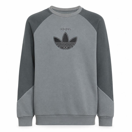 adidas Boys Grey Crew Neck Pullover Sweatshirt Size 16 Years