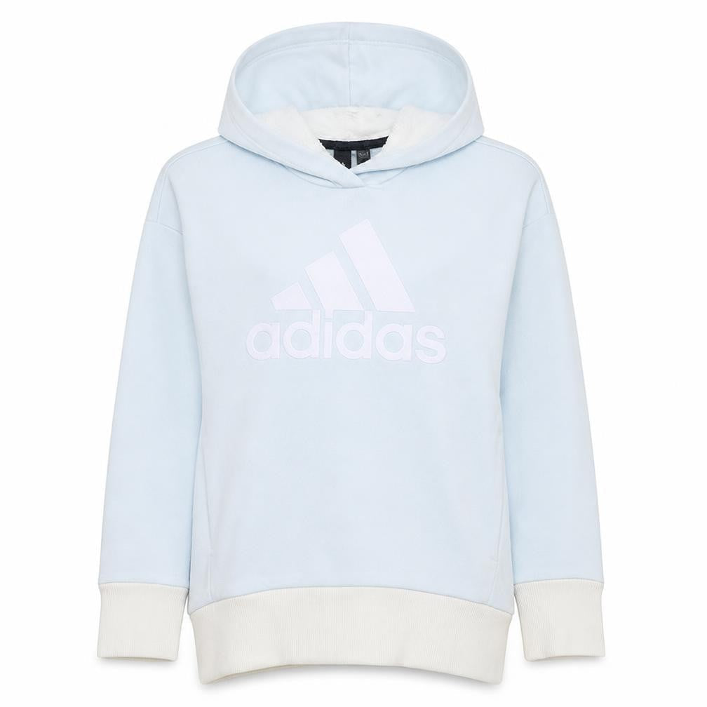 Adidas Women XS Blue Hooded Pullover Sweatshirt Logo Print