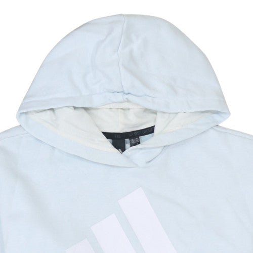 Adidas Women XS Blue Hooded Pullover Sweatshirt Logo Print