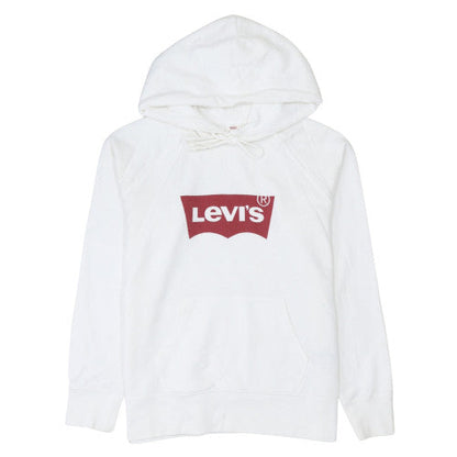 Levi's Men's White Pullover Hoodie M Graphic Logo Sweatshirt