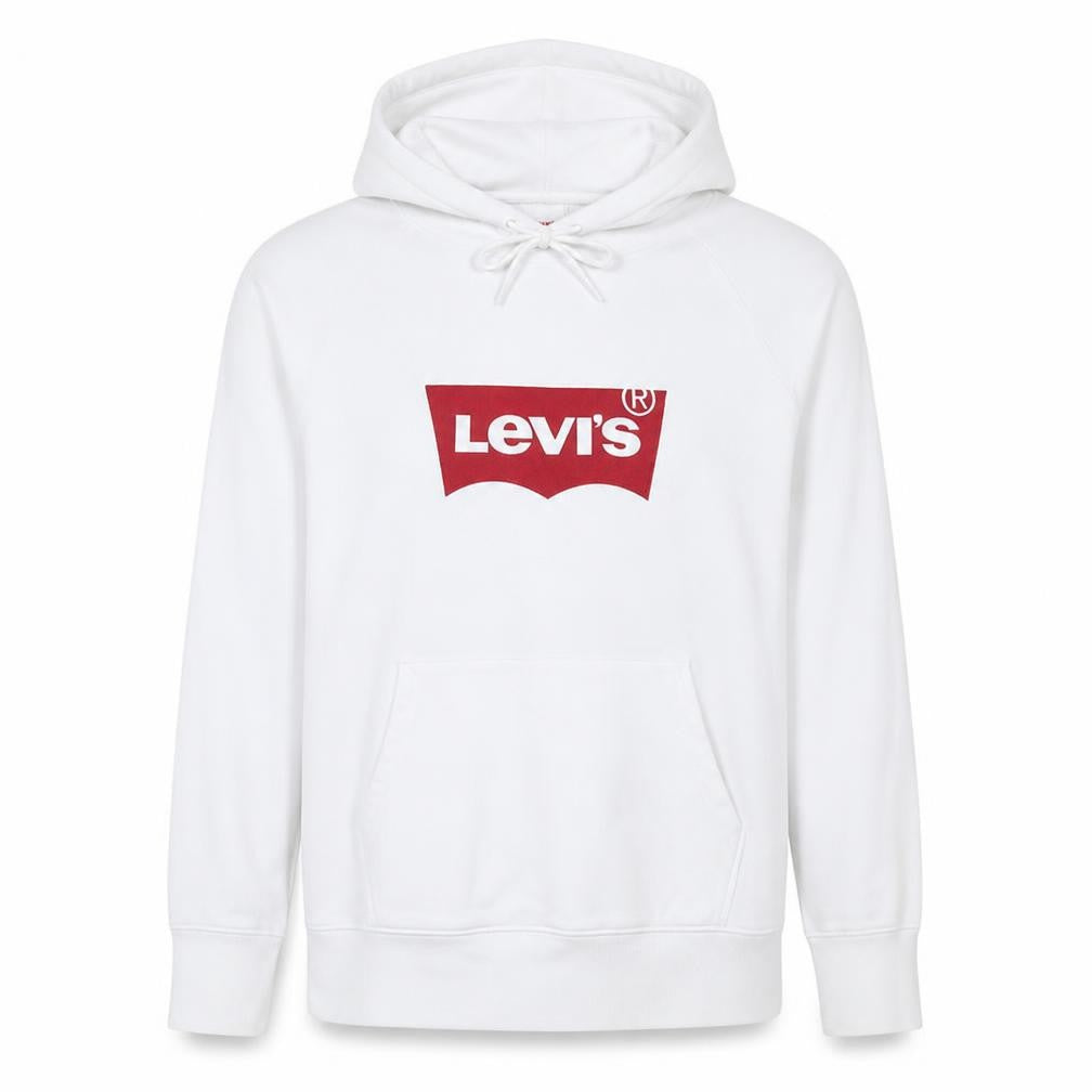 Levi's Men's White Pullover Hoodie M Graphic Logo Sweatshirt