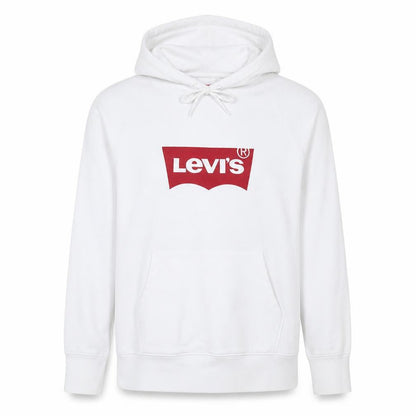 Levi's Men's White Pullover Hoodie M Graphic Logo Sweatshirt