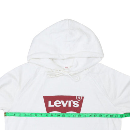 Levi's Men's White Pullover Hoodie M Graphic Logo Sweatshirt