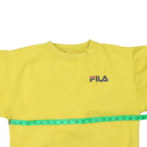 Fila Men's Yellow Small Pullover Sweatshirt Crew Neck Logo