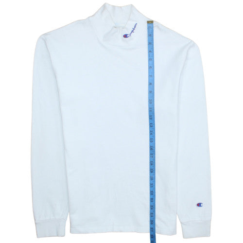 Champion Men's White Medium High Neck Pullover Sweatshirt