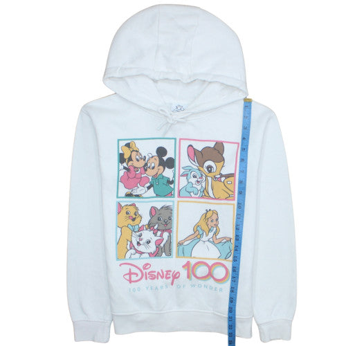 Primark Disney 100 White Hoodie Women 2XS Pullover Graphic Print
