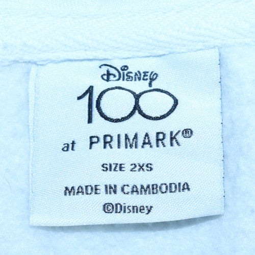 Primark Disney 100 White Hoodie Women 2XS Pullover Graphic Print