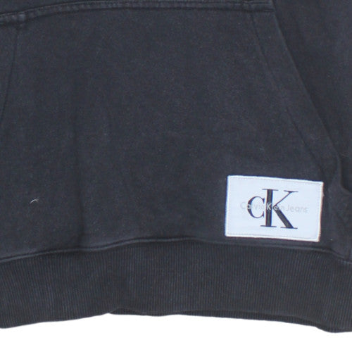 Calvin Klein Mens Black Slim Fit Pullover Hoodie M