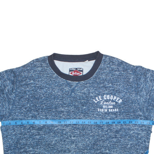Lee Cooper Men Blue 2XL Pullover Sweatshirt Crew Neck Cotton Blend