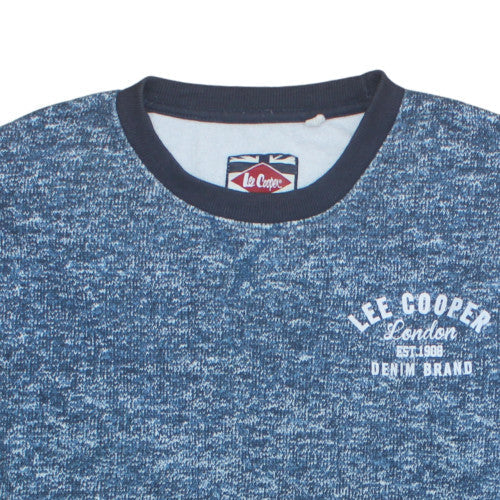 Lee Cooper Men Blue 2XL Pullover Sweatshirt Crew Neck Cotton Blend