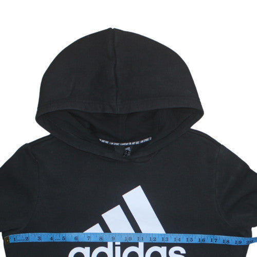 Adidas Womens Black Hoodie UK 12-14 Pullover Long Sleeve Logo Sweatshirt