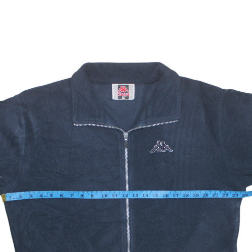 Kappa Men's Black Full Zip Fleece Sweatshirt M Regular Fit