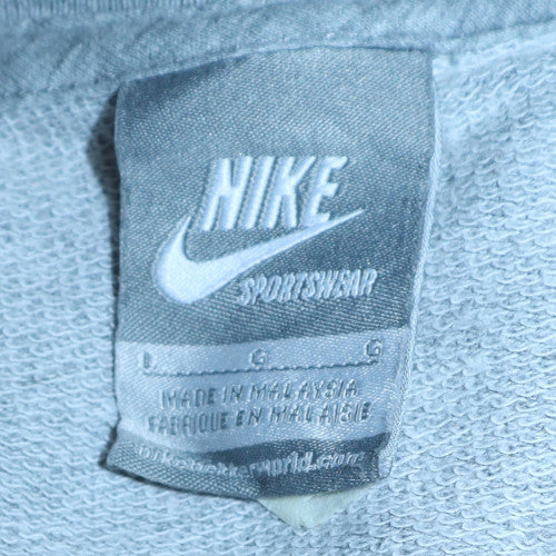 Nike Womens Grey Pink Logo Pullover Sweatshirt Size L